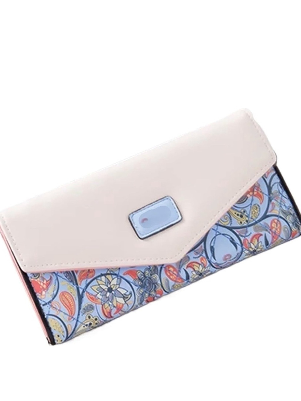 Womens wallet Women's wallet long pastoral small floral clutch long wallet(Light